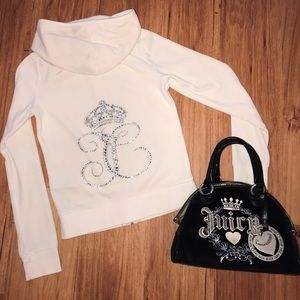 Medium velour and leather Juicy Couture bag